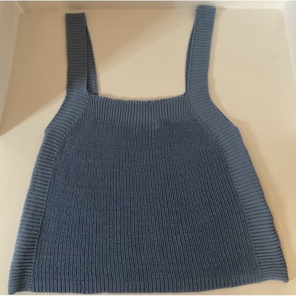 Zara Blue Knit Sweater Tank Top Size Small - Picture 1 of 2